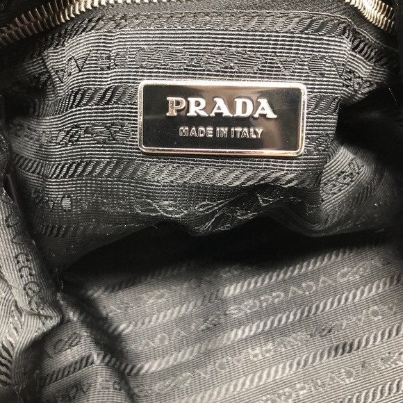Prada "Nero" Black Nylon Patent Leather Hobo Bag - Picture 11 of 13